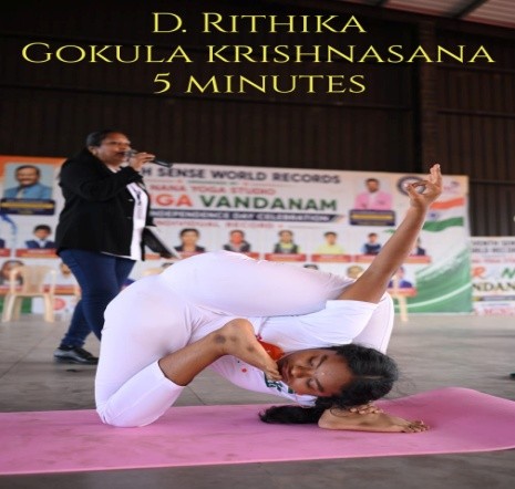 LONGEST DURATION HOLDING GOKULA KRISHNASANA FOR 5 MINUTES