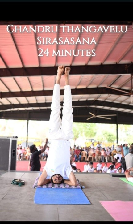 LONGEST DURATION HOLDING SIRSASANA FOR 24 MINUTES